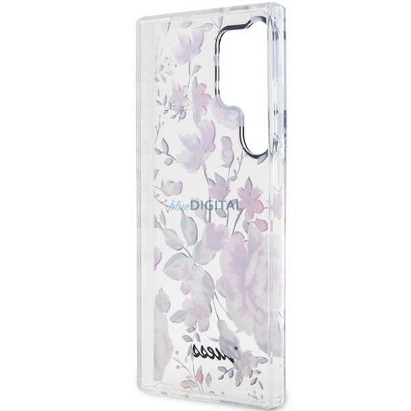 Guess GUHCS23LHCFWST Samsung Galaxy S23 Ultra S918 fehér keménytok Flower Collection