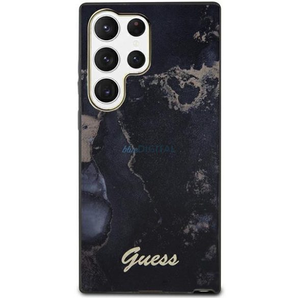 Guess GUHCS23LHTMRSK Samsung Galaxy S23 Ultra S918 fekete keménytok Golden Marble Collection