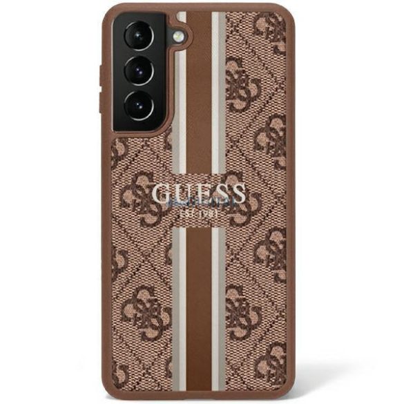 Guess GUHCS23SP4RPSWSamsung Galaxy S23 S911 barna/barna keménytok 4G Printed Stripe