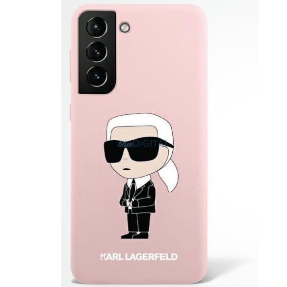 Karl Lagerfeld KLHCS23SSNIKBCP Samsung Galaxy S23 S911 keménytok rózsaszín/rózsaszín szilikon Ikonik