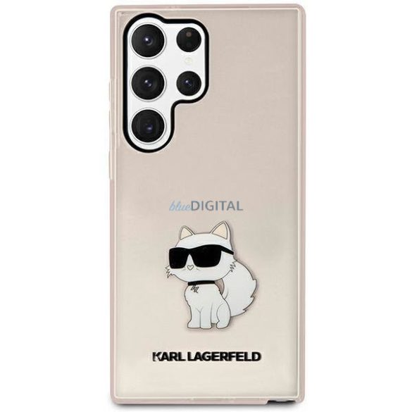 Karl Lagerfeld KLHCS23LHNCHTCP Samsung Galaxy S23 Ultra S918 rózsaszín keménytok ikonikus Choupette