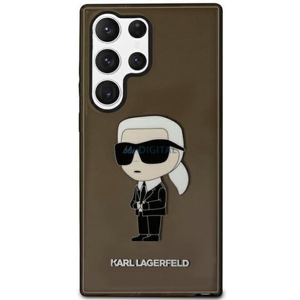 Karl Lagerfeld KLHCS23LHNIKTCK Samsung Galaxy S23 Ultra S918 fekete keménytok ikonikus Karl Lagerfeld