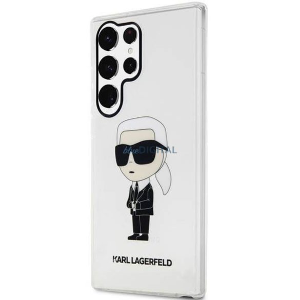 Karl Lagerfeld KLHCS23LHNIKTCT Samsung Galaxy S23 Ultra S918 átlátszó keménytok ikonikus Karl Lagerfeld