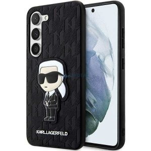 Karl Lagerfeld KLHCS23SSAKLHKPK Samsung Galaxy S23 S911 keménytok fekete Saffiano Monogram ikonikus