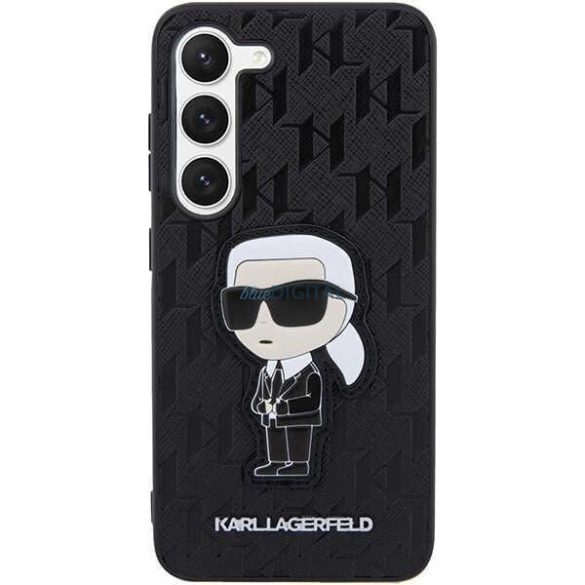 Karl Lagerfeld KLHCS23MSAKLHKPK Samsung Galaxy S23+ S916 keménytok fekete Saffiano monogram ikonikus
