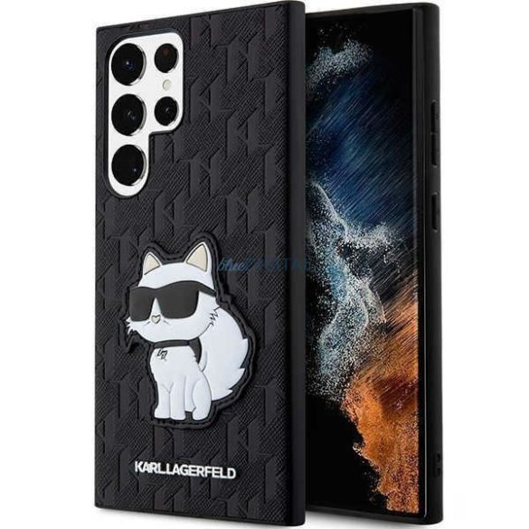 Karl Lagerfeld KLHCS23LSAKLHCPK Samsung Galaxy S23 Ultra S918 keménytok fekete Saffiano Monogram Choupette