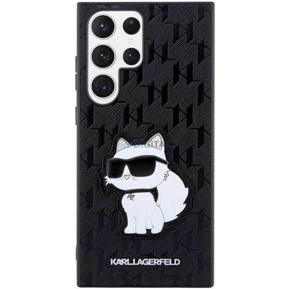 Karl Lagerfeld KLHCS23LSAKLHCPK Samsung Galaxy S23 Ultra S918 keménytok fekete Saffiano Monogram Choupette