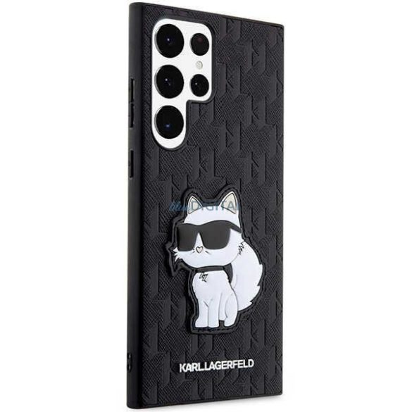 Karl Lagerfeld KLHCS23LSAKLHCPK Samsung Galaxy S23 Ultra S918 keménytok fekete Saffiano Monogram Choupette