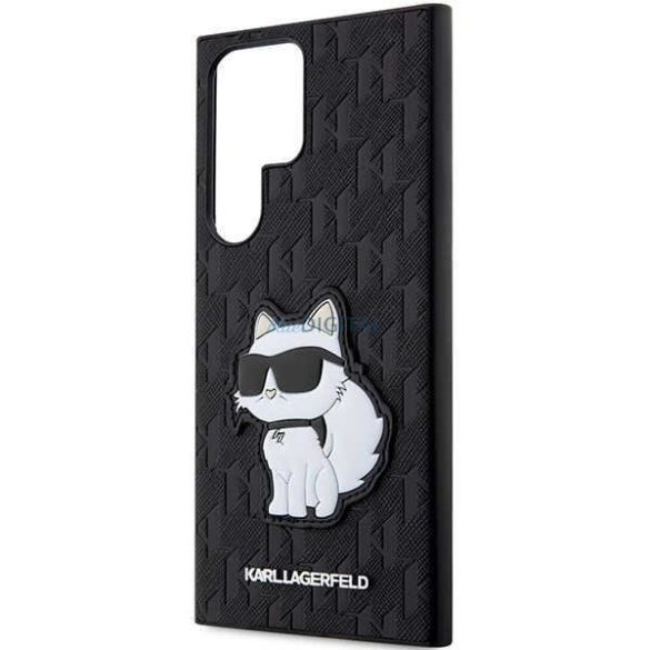 Karl Lagerfeld KLHCS23LSAKLHCPK Samsung Galaxy S23 Ultra S918 keménytok fekete Saffiano Monogram Choupette