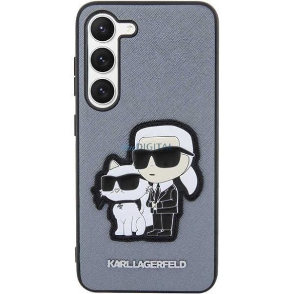 Karl Lagerfeld KLHCS23SSANKCPG Samsung Galaxy S23 S911 keménytok szürke Saffiano Karl & Choupette