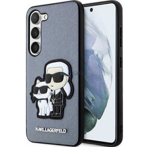 Karl Lagerfeld KLHCS23MSANKCPG Samsung Galaxy S23+ S916 keménytok szürke Saffiano Karl & Choupette