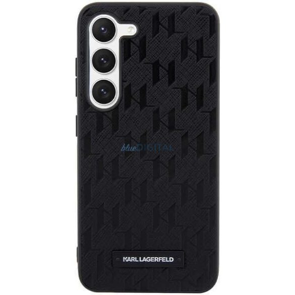 Karl Lagerfeld KLHCS23SSAKLHPK Samsung Galaxy S23 S911 keménytok fekete Saffiano Mono fém logóval