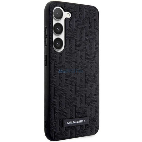 Karl Lagerfeld KLHCS23SSAKLHPK Samsung Galaxy S23 S911 keménytok fekete Saffiano Mono fém logóval