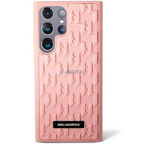Karl Lagerfeld KLHCS23LRUPKLPP Samsung Galaxy S23 Ultra S918 keménytok rózsaszín/rózsaszín 3D monogram