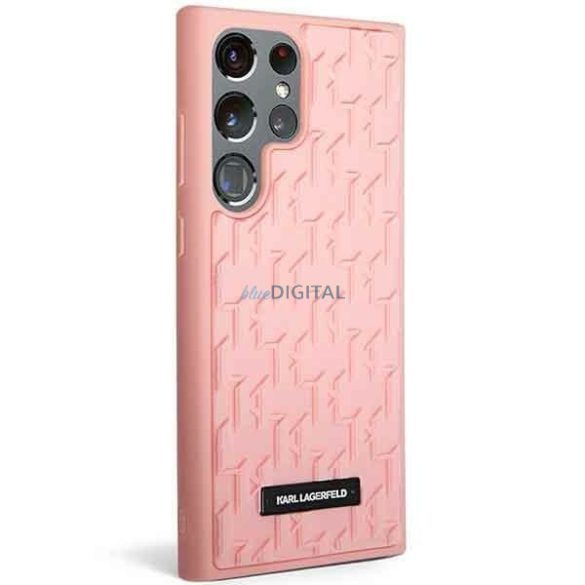 Karl Lagerfeld KLHCS23LRUPKLPP Samsung Galaxy S23 Ultra S918 keménytok rózsaszín/rózsaszín 3D monogram