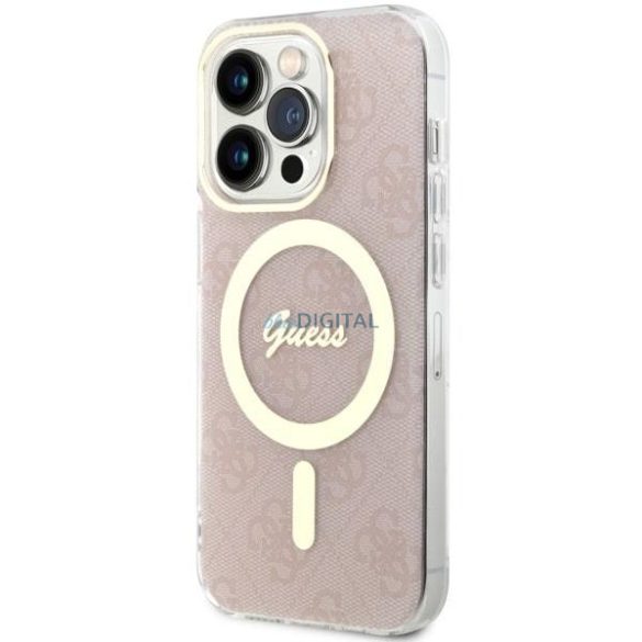 Guess GUHMP14LH4STP iPhone 14 Pro 6.1" rózsaszín keménytok 4G MagSafe