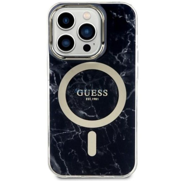 Guess GUHMP14XPCUMAK iPhone 14 Pro Max 6.7" fekete keménytok márvány MagSafe