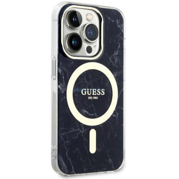 Guess GUHMP14XPCUMAK iPhone 14 Pro Max 6.7" fekete keménytok márvány MagSafe