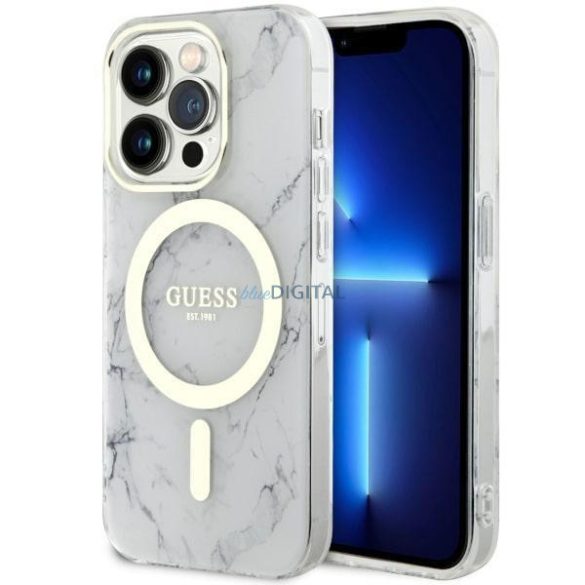 Guess GUHMP14XPCUMAH iPhone 14 Pro Max 6.7" fehér keménytok márvány MagSafe