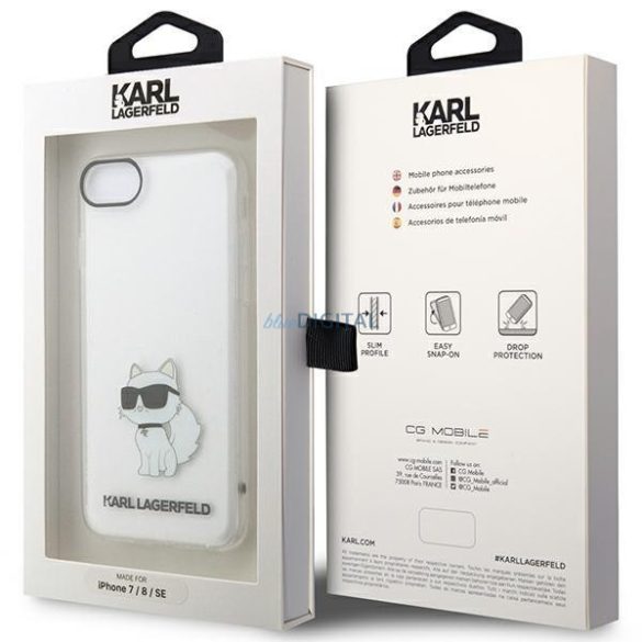 Karl Lagerfeld KLHCI8HNCHTCT iPhone 7/8/ SE 2020 / SE 2022 átlátszó keménytok ikonikus Choupette