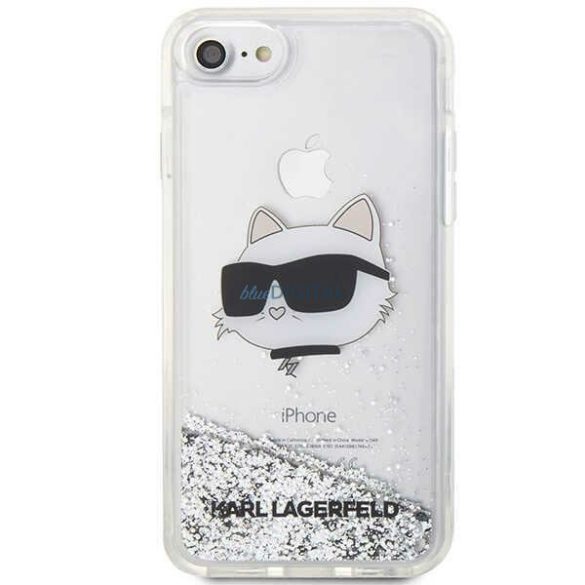 Karl Lagerfeld KLHCI8LNHCCS iPhone 7/8/ SE 2020/2022 ezüst/ezüst keménytok csillogó Choupette fej