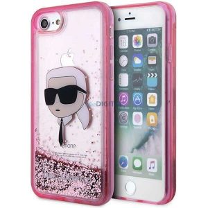 Karl Lagerfeld KLHCI8LNKHCP iPhone 7/8/ SE 2020/2022 rózsaszín keménytok csillogó Karl Head