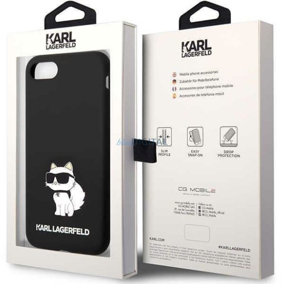 Karl Lagerfeld KLHCI8SNCHBCK iPhone 7/8/ SE 2020/2022 keménytok fekete Szilikon Choupette