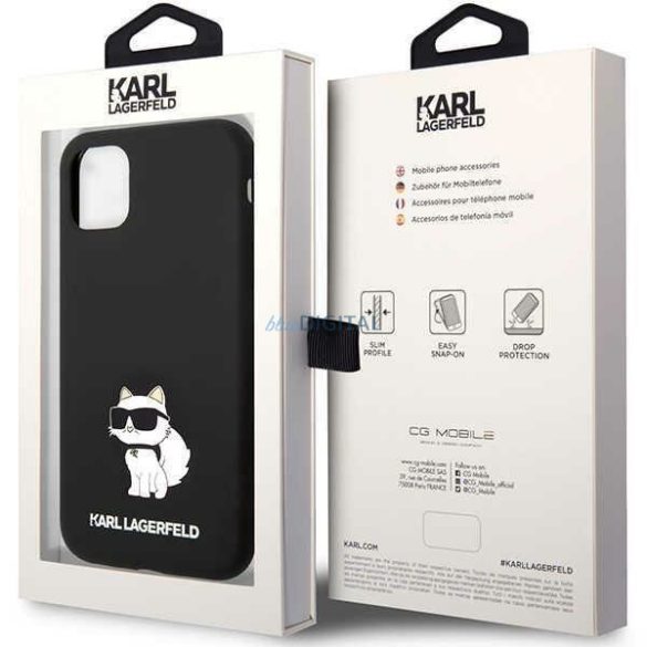 Karl Lagerfeld KLHCN61SNCHBCK iPhone 11/ XR keménytok fekete Szilikon Choupette