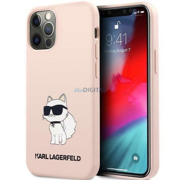 Karl Lagerfeld KLHCP12MSNCHBCP iPhone 12 /12 Pro 6.1" keménytok rózsaszín szilikon Choupette