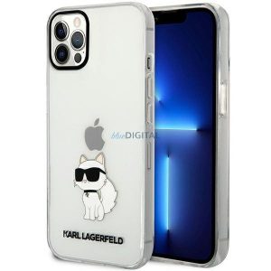 Karl Lagerfeld KLHCP12MHNCHTCT iPhone 12 /12 Pro 6.1" átlátszó keménytok ikonikus Choupette 