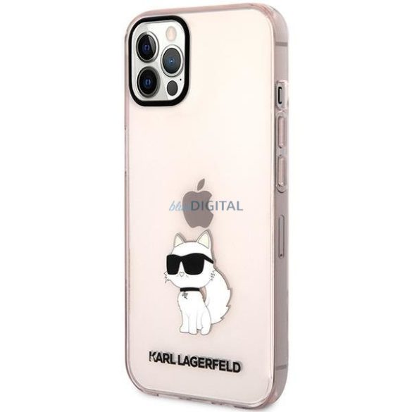 Karl Lagerfeld KLHCP12MHNCHTCP iPhone 12 /12 Pro 6.1" rózsaszín keménytok ikonikus Choupette