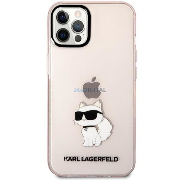 Karl Lagerfeld KLHCP12MHNCHTCP iPhone 12 /12 Pro 6.1" rózsaszín keménytok ikonikus Choupette