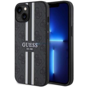 Guess GUHMP14SP4RPSK iPhone 14 6.1" fekete keménytok 4G nyomtatott csíkokkal MagSafe