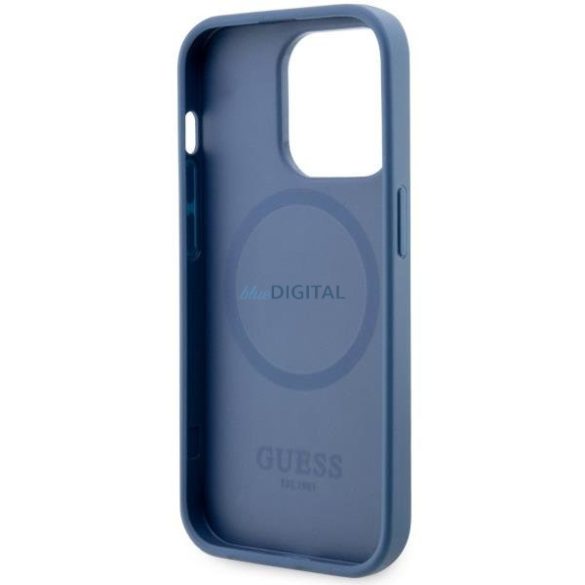 Guess GUHMP14XP4RPSB iPhone 14 Pro Max 6.7" kék keménytok 4G nyomtatott csíkokkal MagSafe