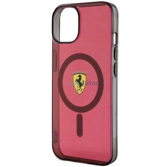 Ferrari FEHMP14SURKR iPhone 14 6,1" piros keménytok áttetsző Magsafe