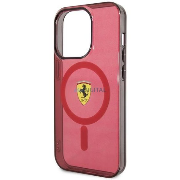 Ferrari FEHMP14LUKR iPhone 14 Pro 6,1" piros keménytok áttetsző Magsafe