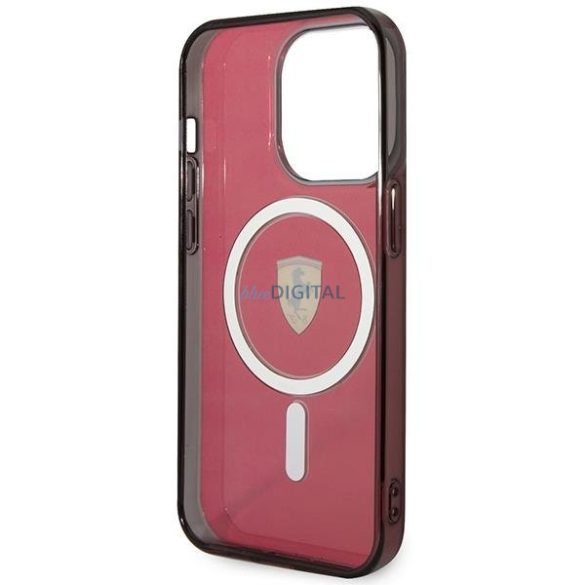 Ferrari FEHMP14LUKR iPhone 14 Pro 6,1" piros keménytok áttetsző Magsafe