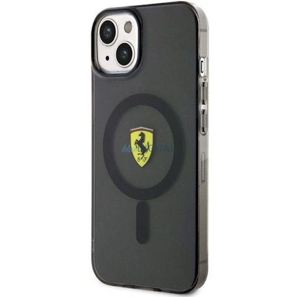 Ferrari FEHMP14SURKK iPhone 14 6.1" fekete keménytok áttetsző Magsafe
