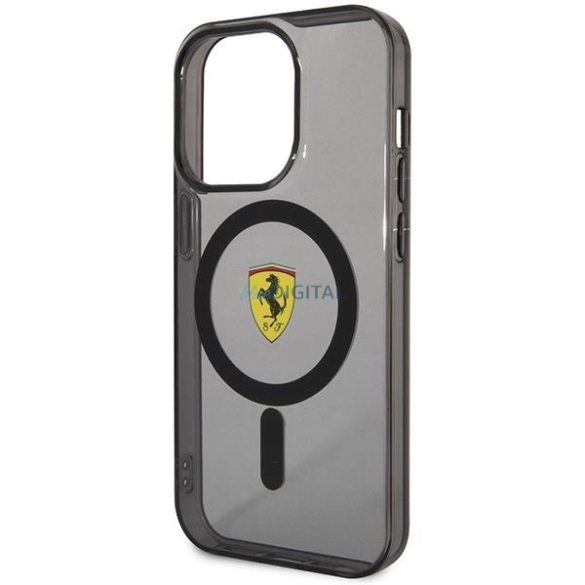 Ferrari FEHMP14LUKK iPhone 14 Pro 6.1" fekete keménytok áttetsző Magsafe
