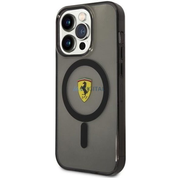 Ferrari FEHMP14XURKK iPhone 14 Pro Max 6.7" fekete keménytok áttetsző Magsafe