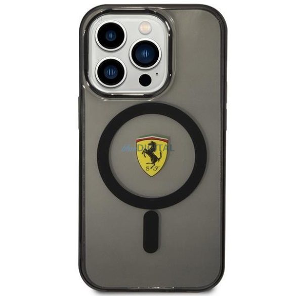 Ferrari FEHMP14XURKK iPhone 14 Pro Max 6.7" fekete keménytok áttetsző Magsafe