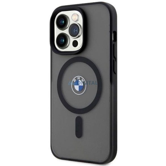 Case BMW BMHMP14LDSLK iPhone 14 Pro 6.1" fekete keménytok logózott MagSafe