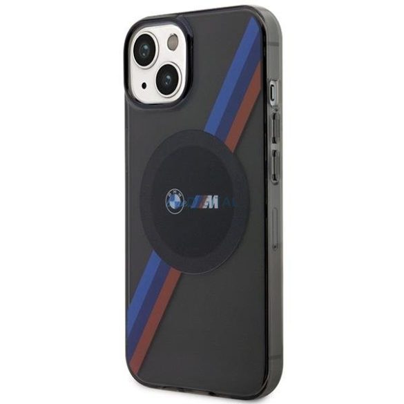 BMW BMHMP14SHDTK iPhone 14 6.1" szürke tricolor csíkos MagSafe tok