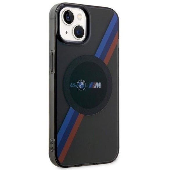 BMW BMHMP14SHDTK iPhone 14 6.1" szürke tricolor csíkos MagSafe tok