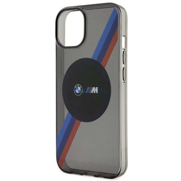 BMW BMHMP14SHDTK iPhone 14 6.1" szürke tricolor csíkos MagSafe tok