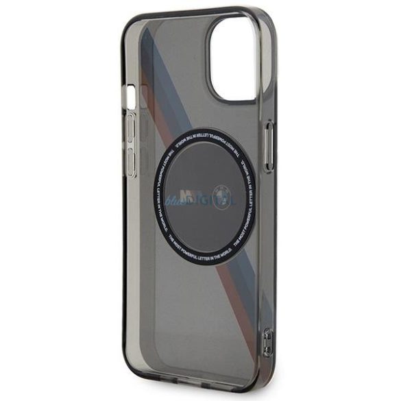 BMW BMHMP14SHDTK iPhone 14 6.1" szürke tricolor csíkos MagSafe tok