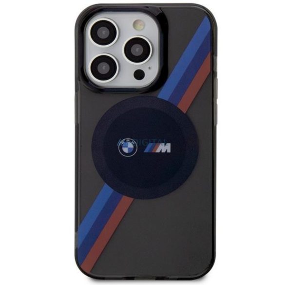 BMW BMHMP14LHDTK iPhone 14 Pro 6.1" szürke tricolor csíkos MagSafe tok