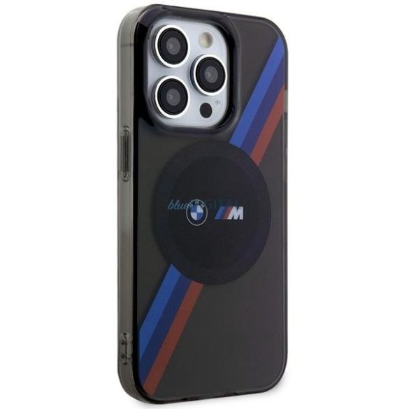 BMW BMHMP14LHDTK iPhone 14 Pro 6.1" szürke tricolor csíkos MagSafe tok