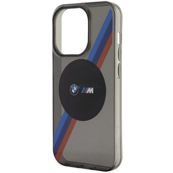 BMW BMHMP14LHDTK iPhone 14 Pro 6.1" szürke tricolor csíkos MagSafe tok