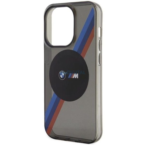 BMW BMHMP14XHDTK iPhone 14 Pro Max 6.7" szürke keménytok Tricolor Stripes MagSafe
